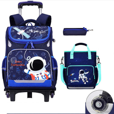 ATA - Pack Cartable à Roulette pour Garçon Astronaute