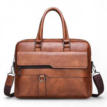 GYRIV - Cartable Cuir Lisse Homme avec Bandoulière