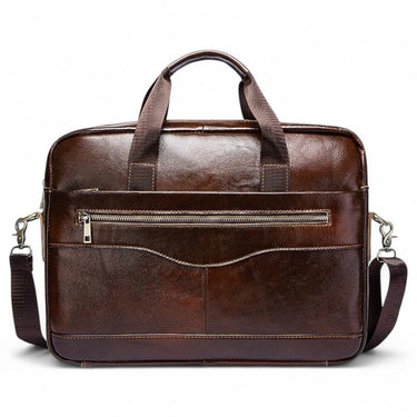CUYIS - Cartable Homme Ordinateur Portable en Cuir Véritable